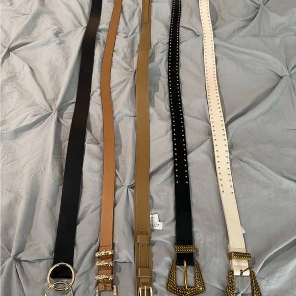 Elegant Women's Belt Collection - Black, Tan, White - Picture 1 of 7